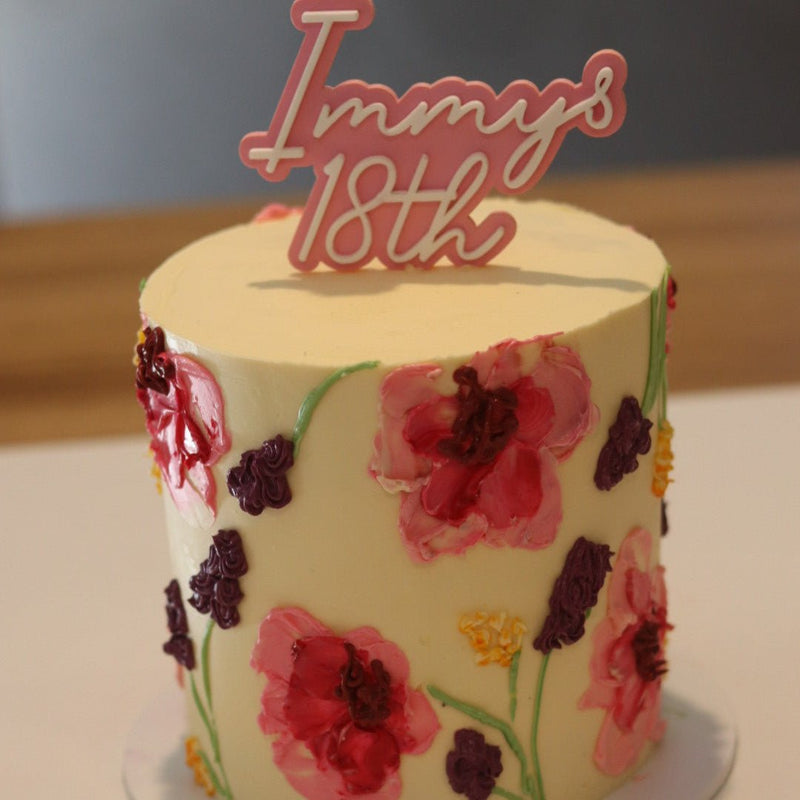 Hand Painted Floral Cakes - Maple Bloom